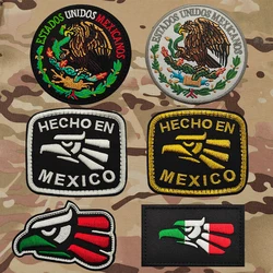 Mexico Eagle Country Symbol Pattern Embroidery Patch Badge Tactical Stickers On Clothing With Hook And Loop