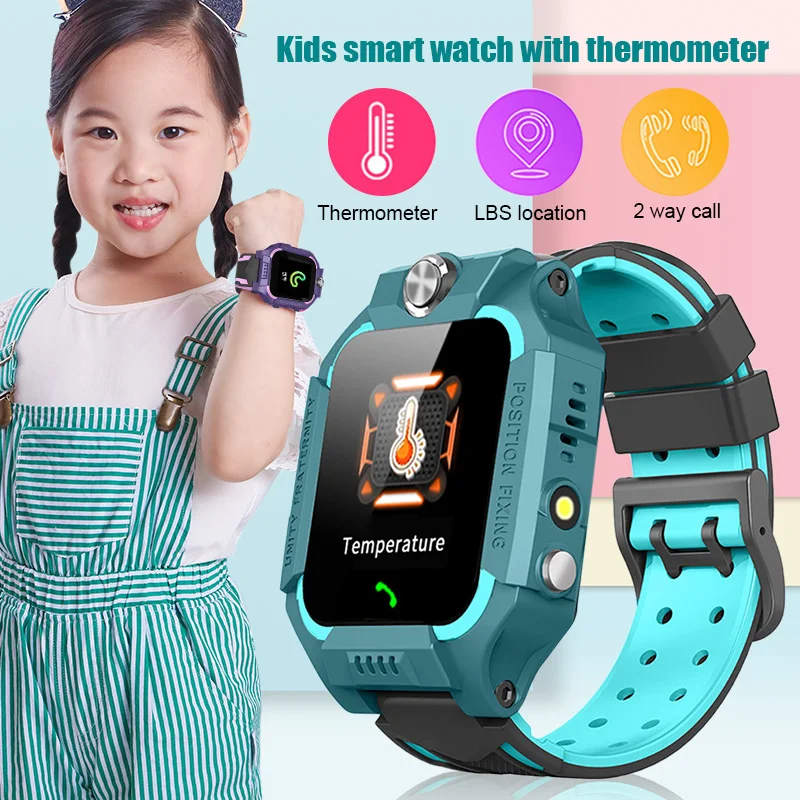 Kids Smart Watch Phone Call Waterproof Thermometer Wristwatch GPS Locator LL@17