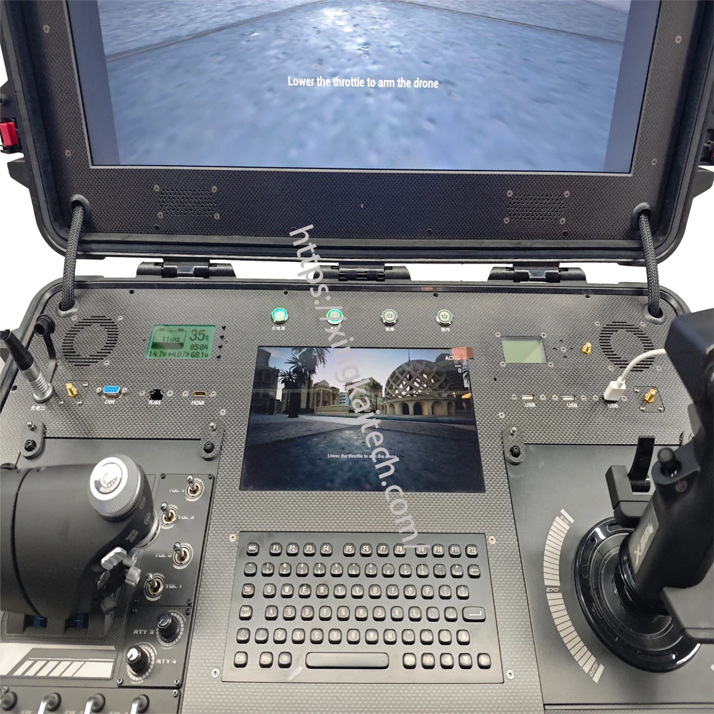 A estação de controle de solo resistente e durável integra tela de exibição HD de grau industrial para controle remoto de carga útil