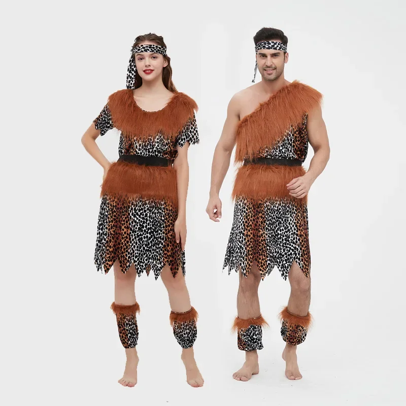 Halloween costumes afrian cosplay clothing for man adults savage primitive Indians performance stage clothing