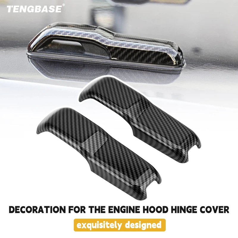 2PCS Engine Hood Hinge Cover Decoration Trim Cover Exterior Accessories For 2018-2022 Jeep Wrangler JL and Gladiator JT