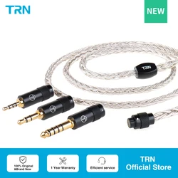 TRN T2 Pro16 Core Earphones Silver Plated HIFI Upgrade Cable 2.5/3.5/4.4/Type C/Lighting/QDC//MMCX/0.75/0.78 Conch Medusa