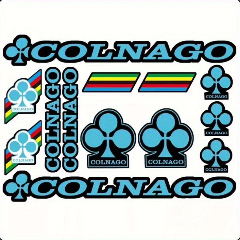 13 ملصقًا مجموعة ملصقات COLNAGO، ملصق COLNAGO لتزيين الخوذة، ملصق كونسيلر بإطار زهر البرقوق الإيطالي، DIY