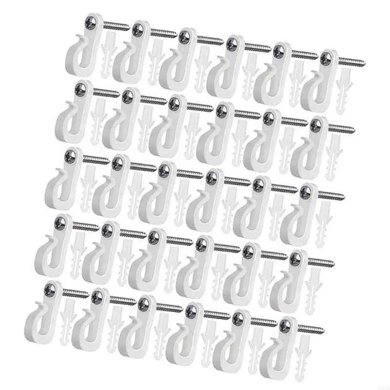 581E Sturdy Plastic Materials White S Hook Portable Accessory for Organizing Christmas Light and Parties Decorations