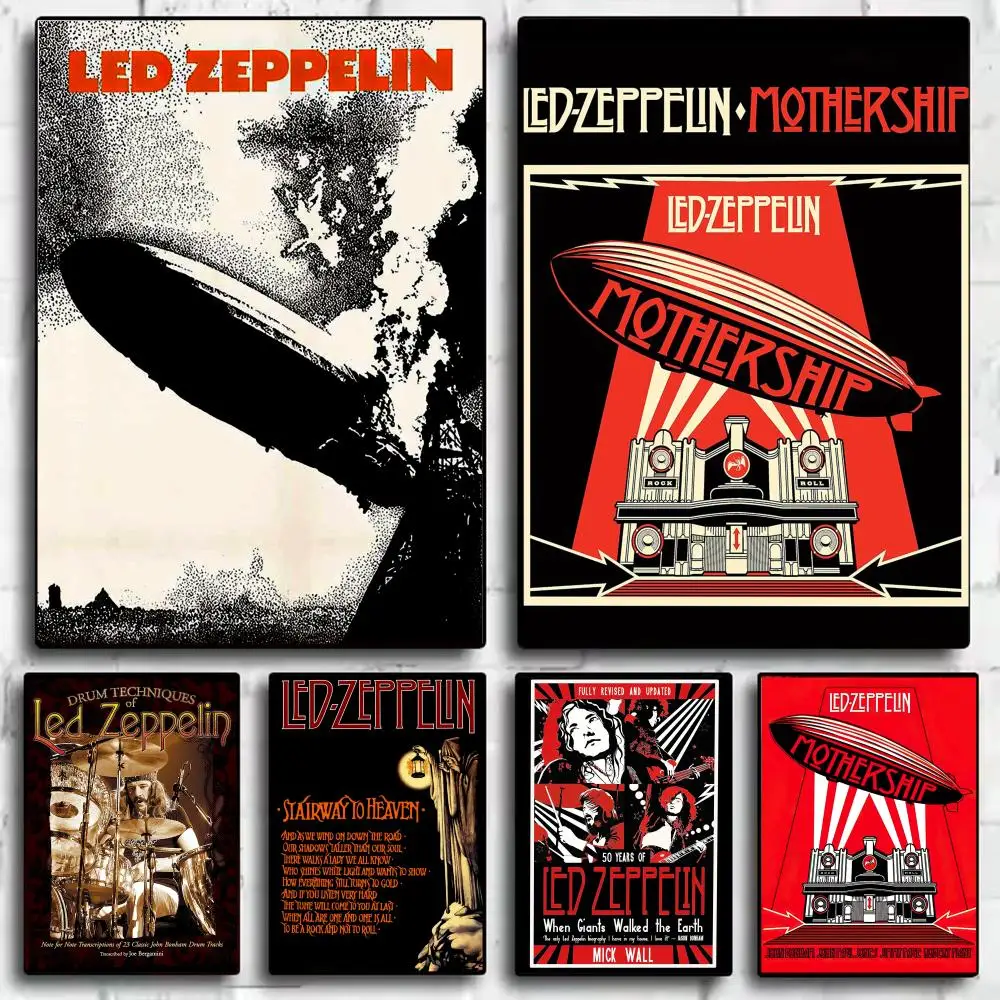Pôster da banda L-Led Zeppelin, pôster de arte de parede estética moderna, itens de decoração minimalista para quarto