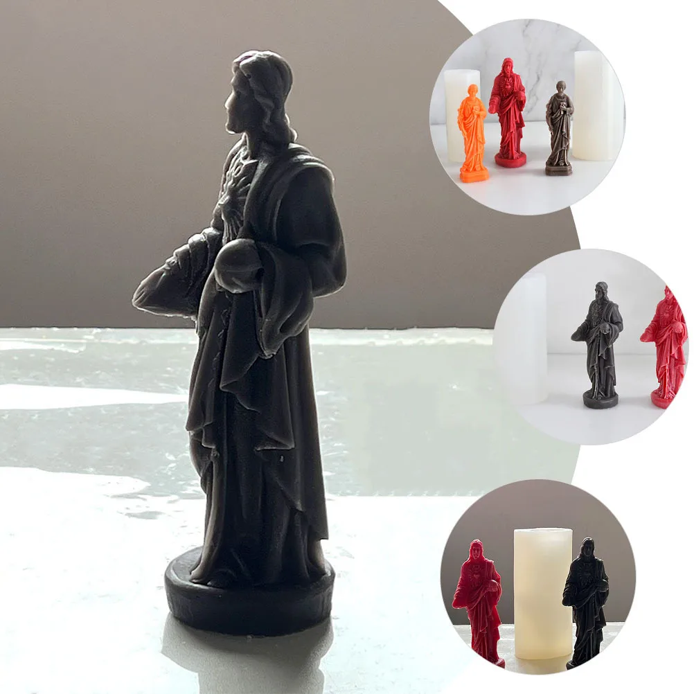 

Silicone Mold DIY Jesus Shape Heat Resistant Statue Mold for Handmade Soap Making Resin Molds Silicone