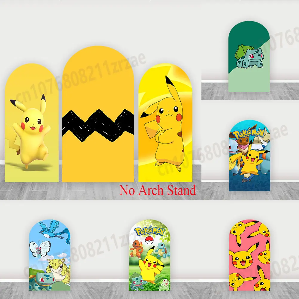 

Фон для фотосессии с покемонами: Пикачу, покеболы, для детского дня рождения, вечеринки, фотозоны, баннер, реквизит