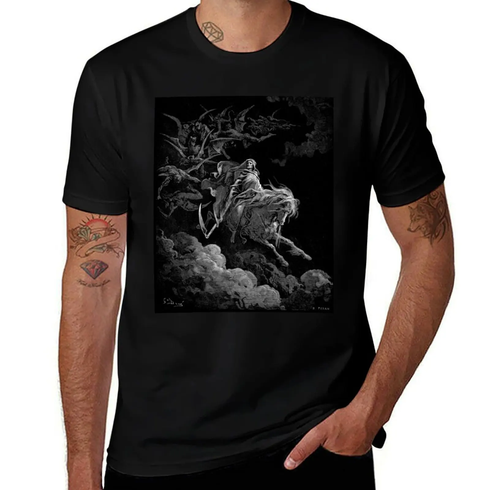 

the cotton on vintage Death Pale T-Shirt Gustave t Horse T-Shirt for man t graphic resized 100% Dore man - shirts shirts
