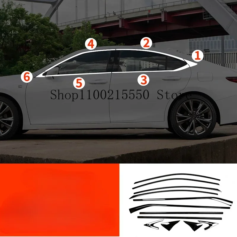 For Lexus ES XZ10 iS200 RX350h NX200 2013-2024 steel black  Exterior Window Molding Strip Sill side Cover Trim