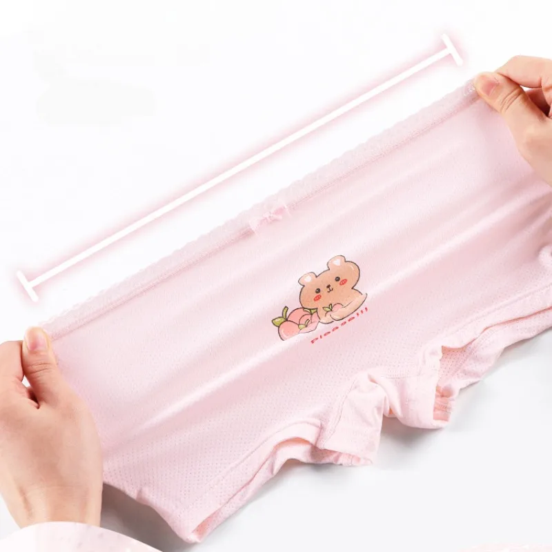 

Kids Modal Soft Antibacterial Knickers Cute Print Briefs 3+y Young Children Underwears Summer Girls Thin Breathable Panties 4PCS