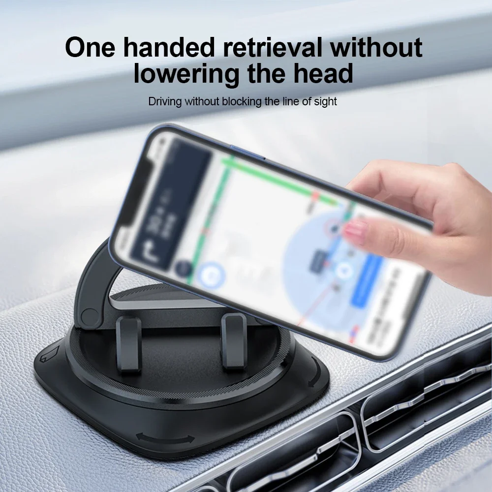 Universal Dashboard Car Phone Holder 360 Rotation Non-Slip Silicone GPS Navigation Mount Stand Support For iPhone Samsung Xiaomi