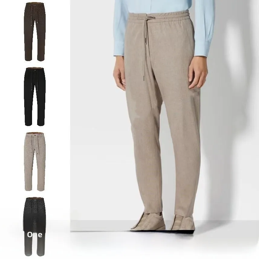 

Итальянские мужские брюки PSENY премиум-класса из утолщенной ацетатной шерсти, повседневные, с эластичным поясом, осенне-зимние, теплые, прямого кроя