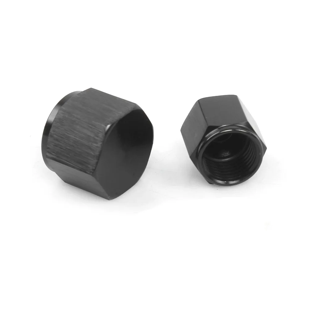 2pcs AN4 AN6 AN8 AN10 AN12 Fuel Tank Fitting Cap Plug Aluminum Black