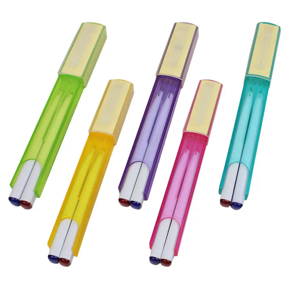 10 قطعة قلم حبر جاف مزدوج اللون طرف ناعم ناعم لمجلة دفتر مخطط تلوين أقلام الكتابة المكتبية للطلاب