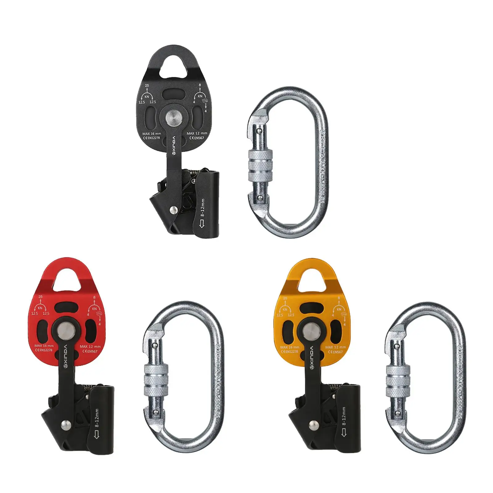 25KN Outdoor Rope Pulley Ascender for Rigging Rock Climbing Arborist Lifting