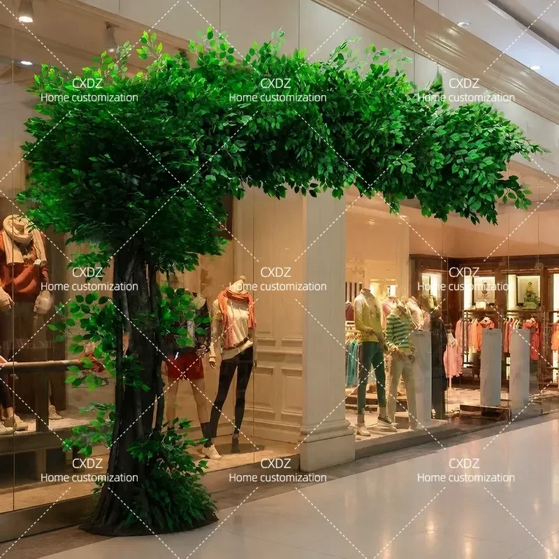 Large Artificial Banyan Tree Simulation Big Faux Maple Tree Indoor Decoration for Hotel Hall Wedding Event Green Plants Decor
