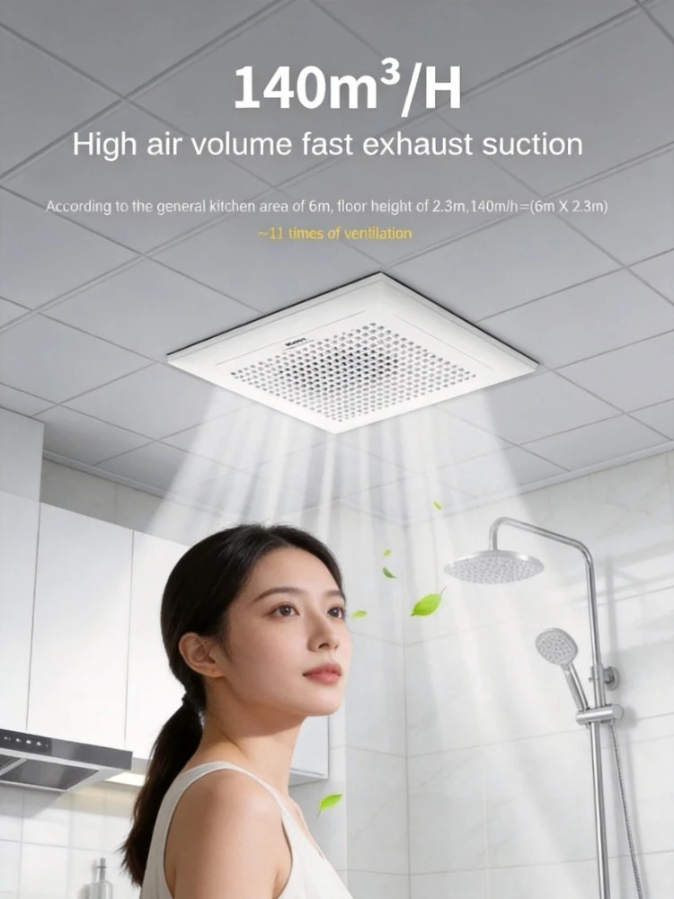 

Bull Exhaust Fan, Silent & Powerful Integrated Ventilation Fan for Kitchen Bathroom Toilet, Household Ceiling Ventilator 231