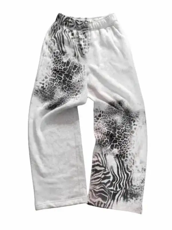 

Повседневные брюки с принтом древнего узора, прямые мужские зимние брюки с эластичной резинкой на талии, модные брюки с нейтральным принтом