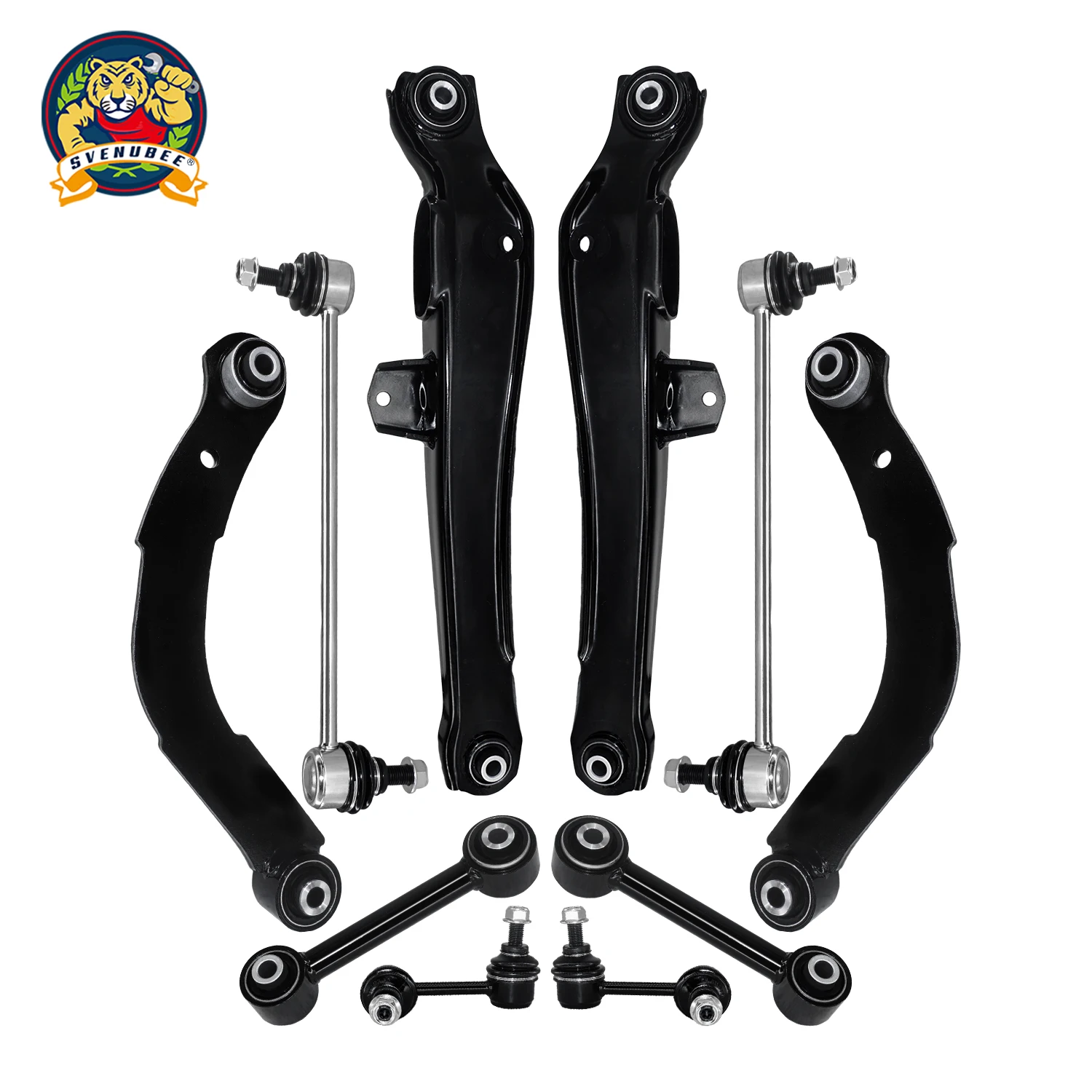Svenubee 10Pcs Rear Upper Lower Control Arms Lateral Link Assembly Kit for Jeep Compass Patriot Dodge Caliber 2007 2008 2009