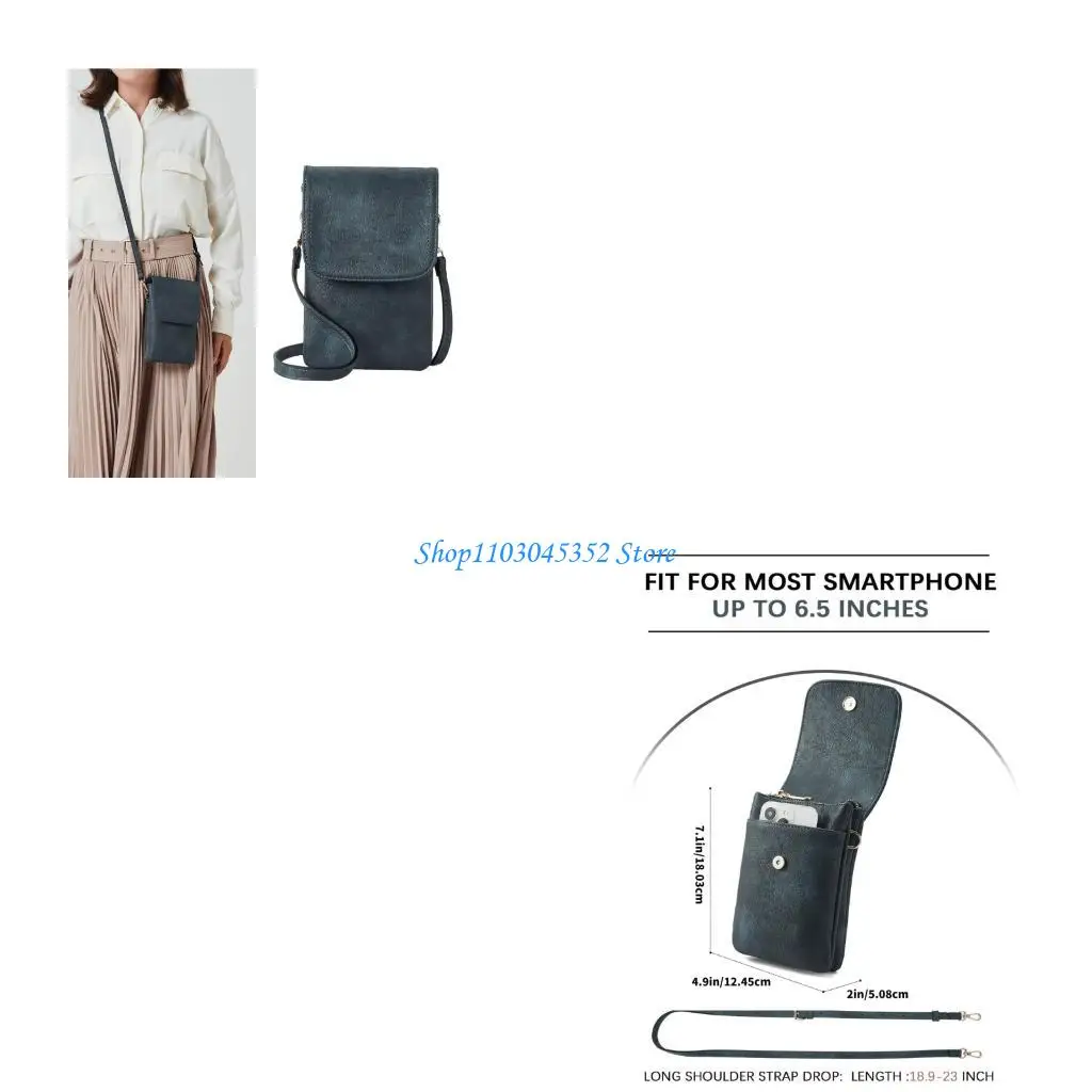 

Multi Layer PU Leather Card Compact Phone Crossbody Bag Fashion Shoulder Bag For Travel Commute