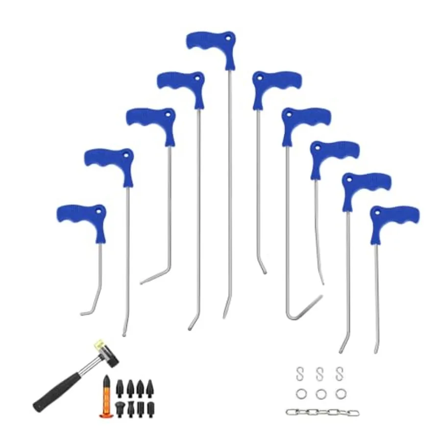 

Paintless Dent Repair Rods 27PCS Kit for Auto Body Dents and Hail Damage Stainless Steel Silver Precision Flexibility and Durab