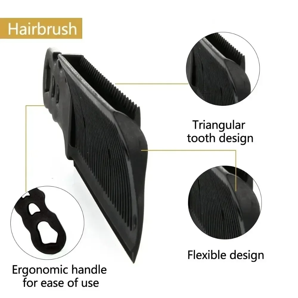 Atualização Barbeiro Flat Top Hair Cut Combs, Arc Design, Curvado, Posicionamento, Cabeleireiro, Estilo de salão Ferramenta, Homens, 1Pc