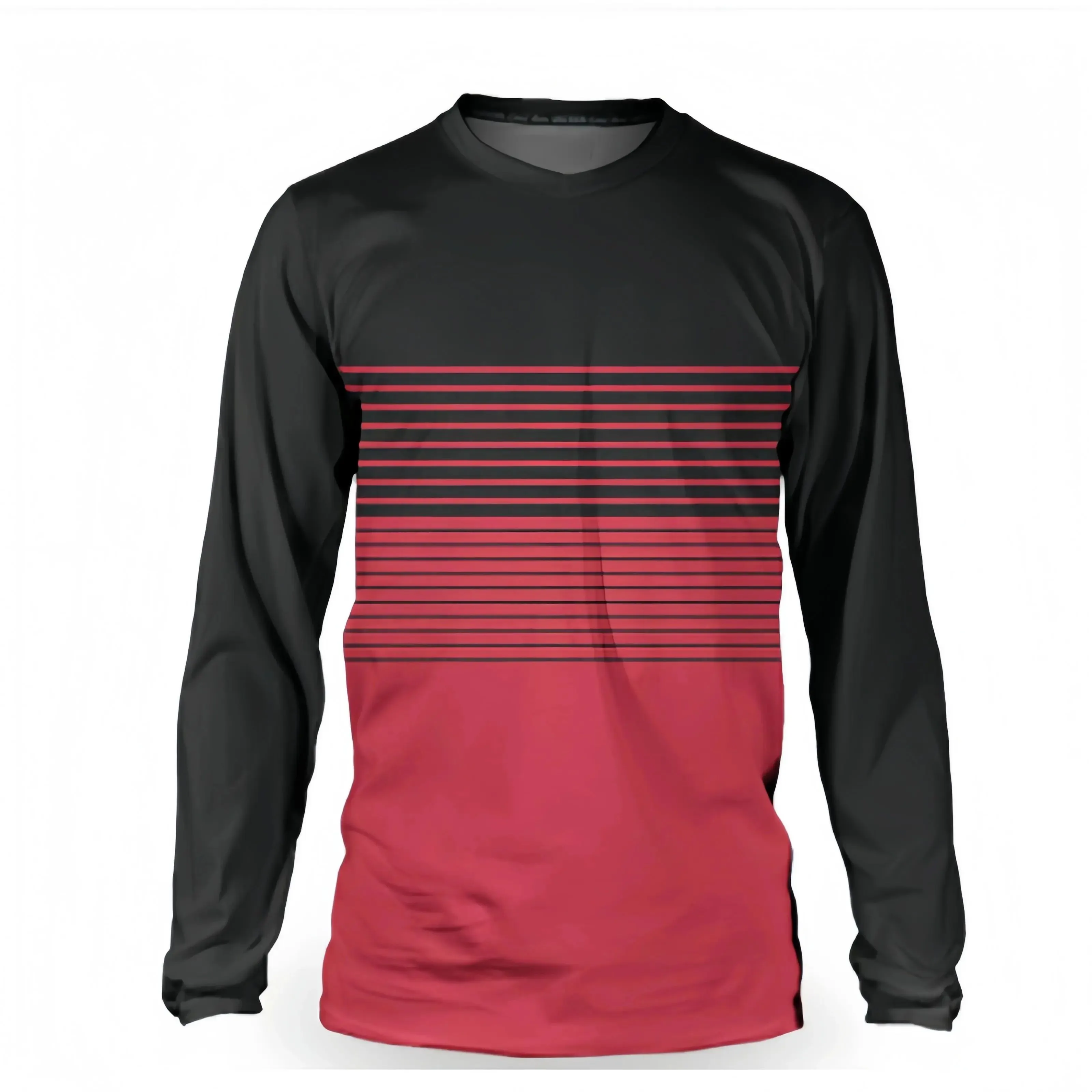 تي شيرت رجالي جديد بأكمام طويلة لربيع وخريف 2025 يتميز بأزياء الشارع والراحة مع طباعة مخططة ثلاثية الأبعاد #6