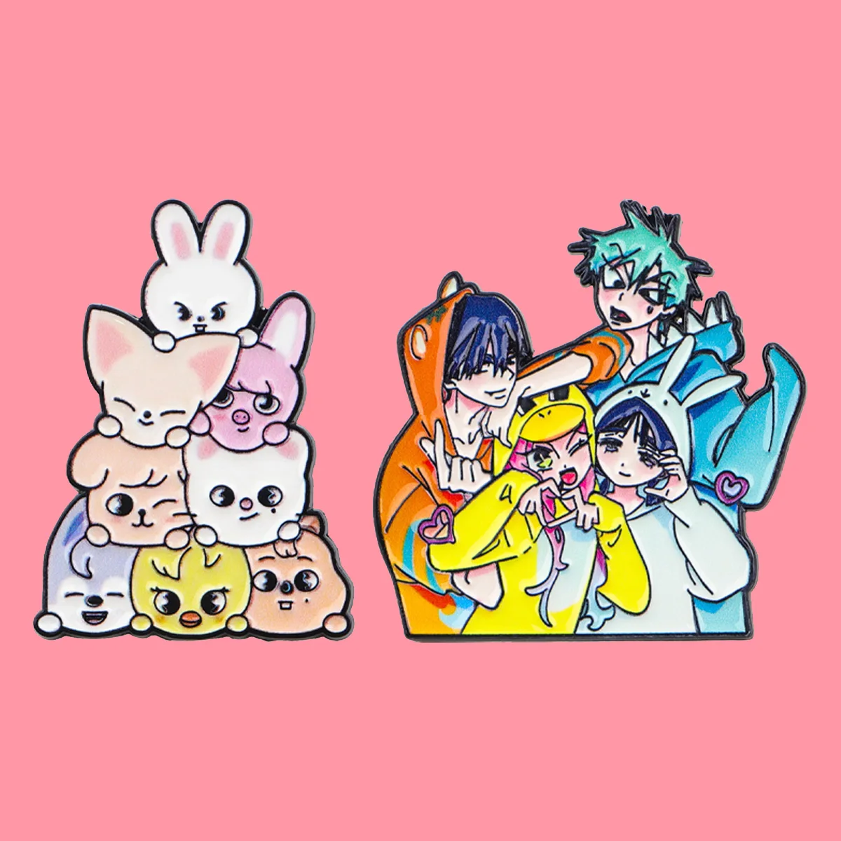 Legal meninos esmalte pinhas bonito dos desenhos animados animais broche pinos de metal crachá na mochila acessórios de roupas moda anime jóias presentes