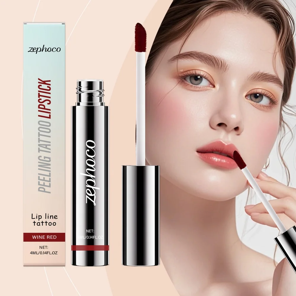 

Slightly tipsy wine red tear off lip gloss is moisturizing and does not dry out. It can be wiped clean with zero residue