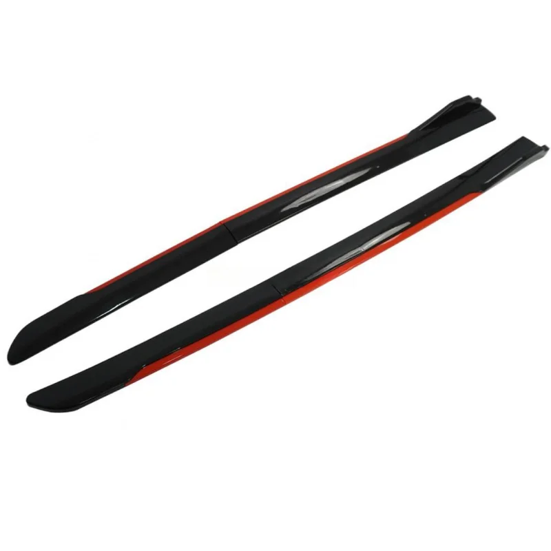 High Quality Universal Glossy Black Red Aerodynamic Side Skirt & Front Bumper Lip Exterior Modification Trim Kit All