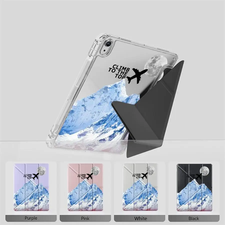 

Snow Mountain Art Pattern Y-Fold Holder Cover Tablet Case For iPad Mini 6 7 Pro 2025 Pro 11th 10th 9th 8th 7th 12.9inch Air 4 5
