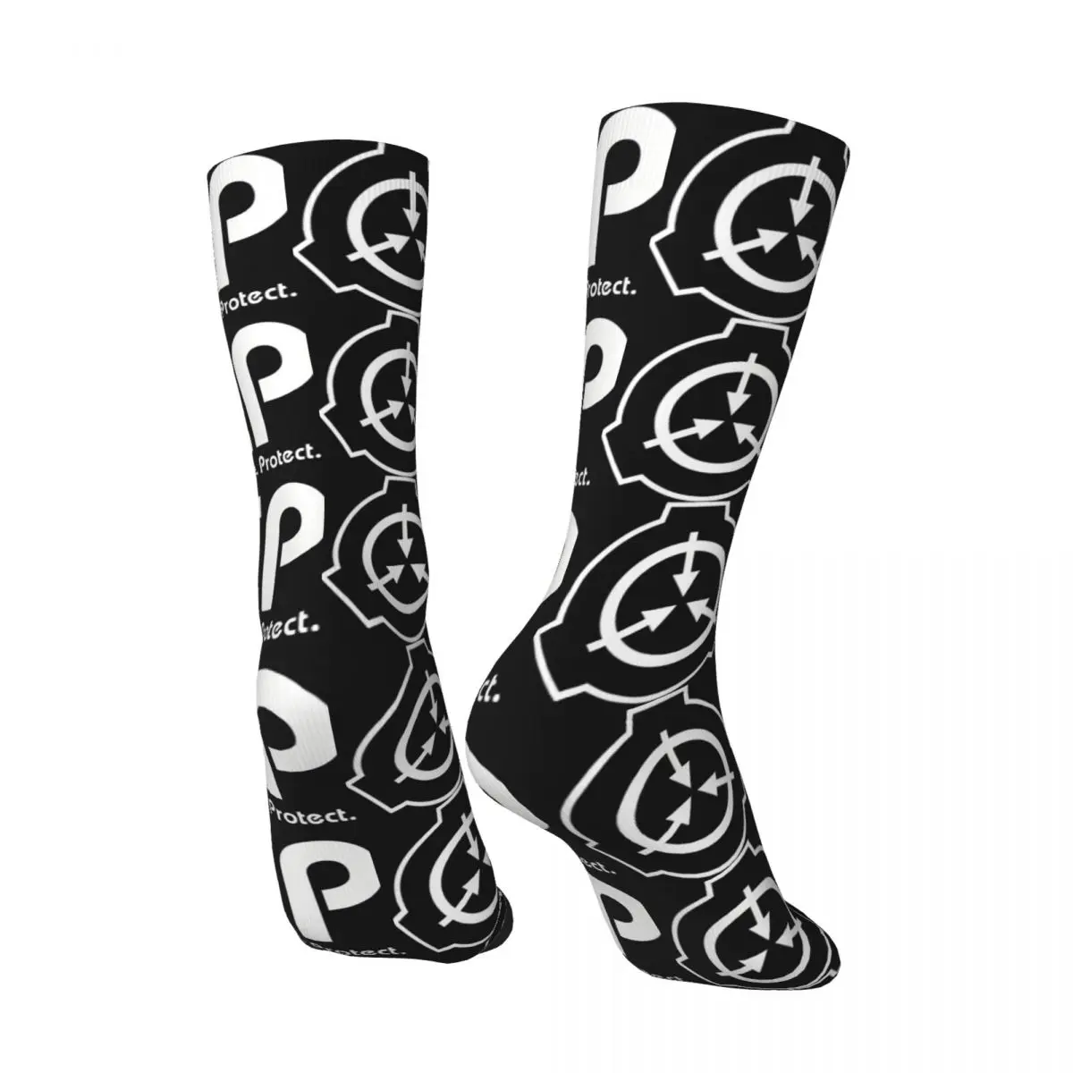 Funny Happy SCP Foundation Logo Men's Socks Retro Harajuku SCP Foundation Scarlet King Street Style Novelty Seamless Crew