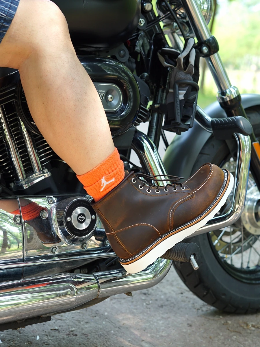 Leather Work Youtube - Ręcznie Robione Vintage Buty Motocyklowe Męskie
