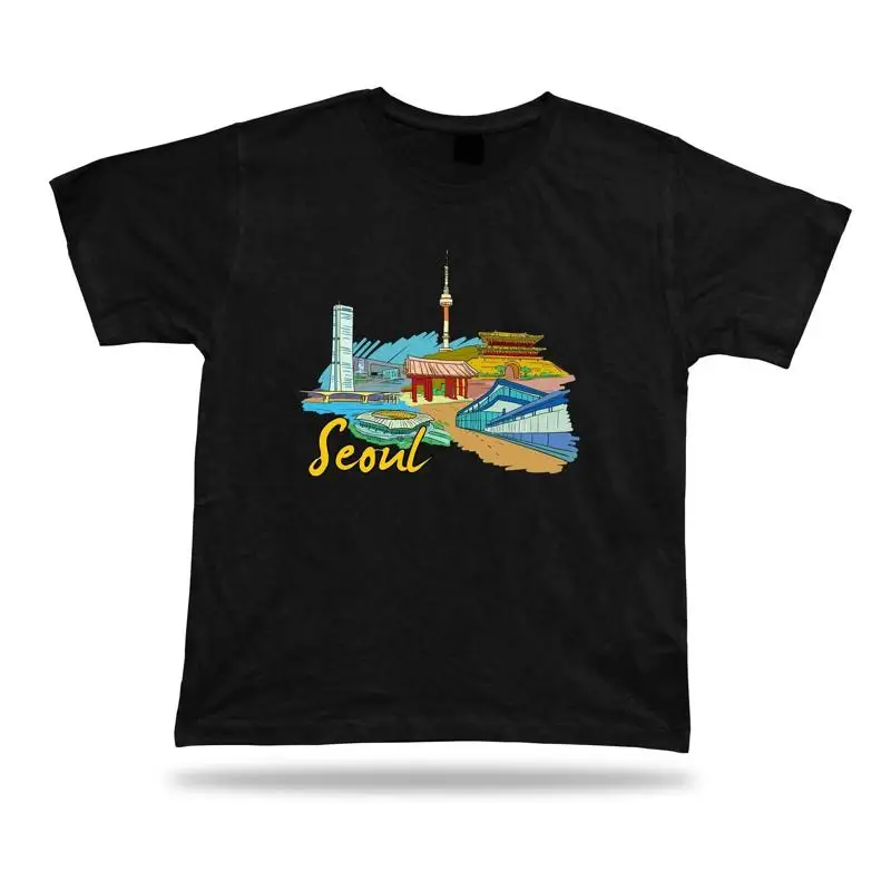 Seoul Gyeongbok отличаются N Seoul Tower Deoksugung Gwanghwamun футболка подарочная одежда