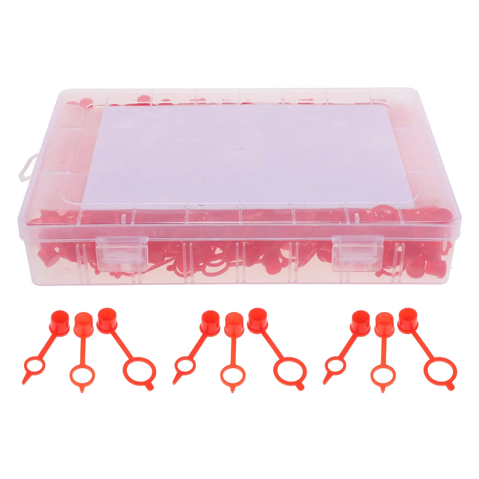 

350pcs Grease Fitting Caps Red Plastic 3 Sizes Waterproof Dust Proof For Automotive Hydraulic Tools Brake Bleeder Trailer Hub