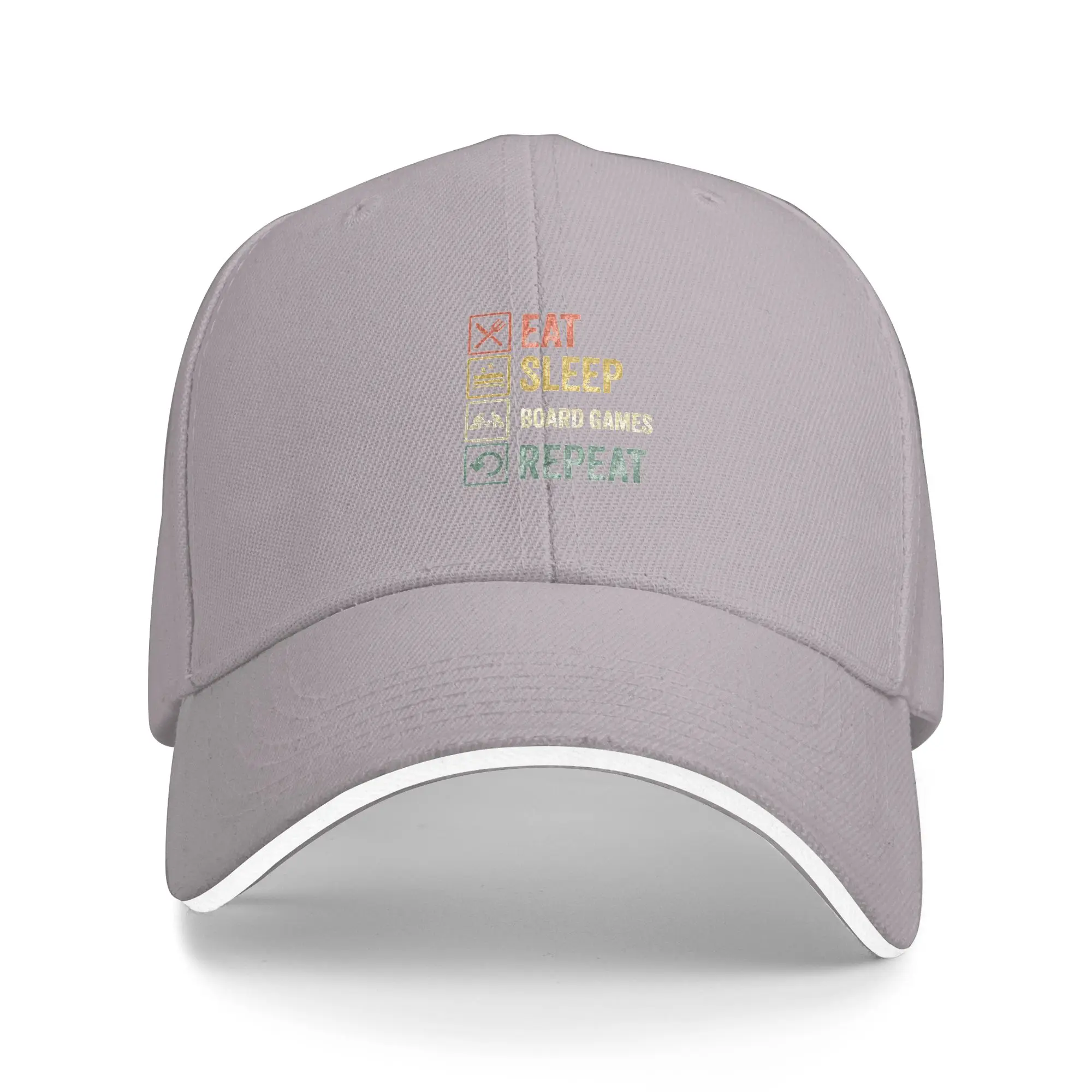Hot Sale Funny eat sleep board games repeat retro vintage Baseball Cap  Trendy Gift Brand Man Caps  Forest Hiking Brand Man Caps