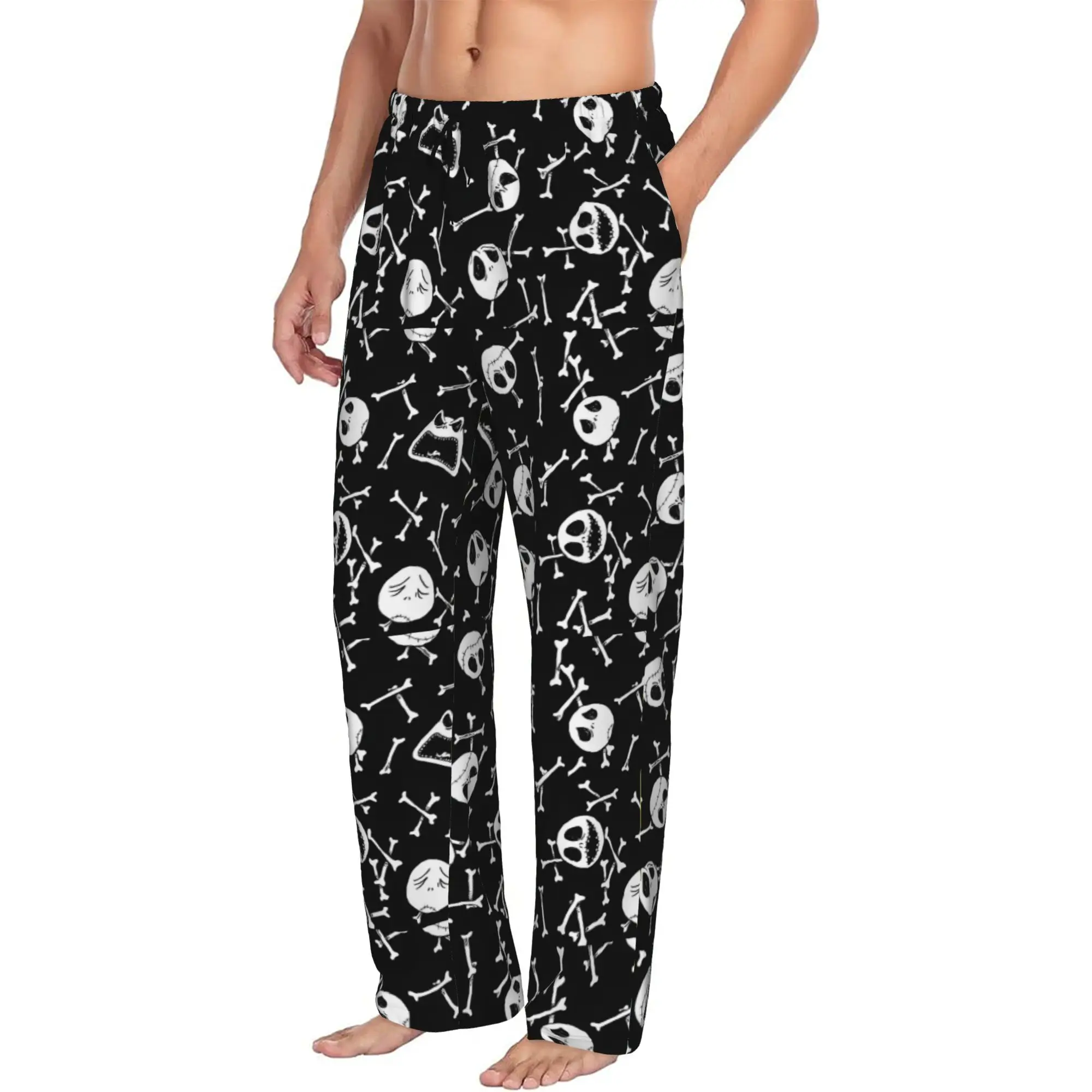 Custom Men Jack Anime S-Skellingtones Pajama Pants Print  Sleep Sleepwear Bottoms with Pockets