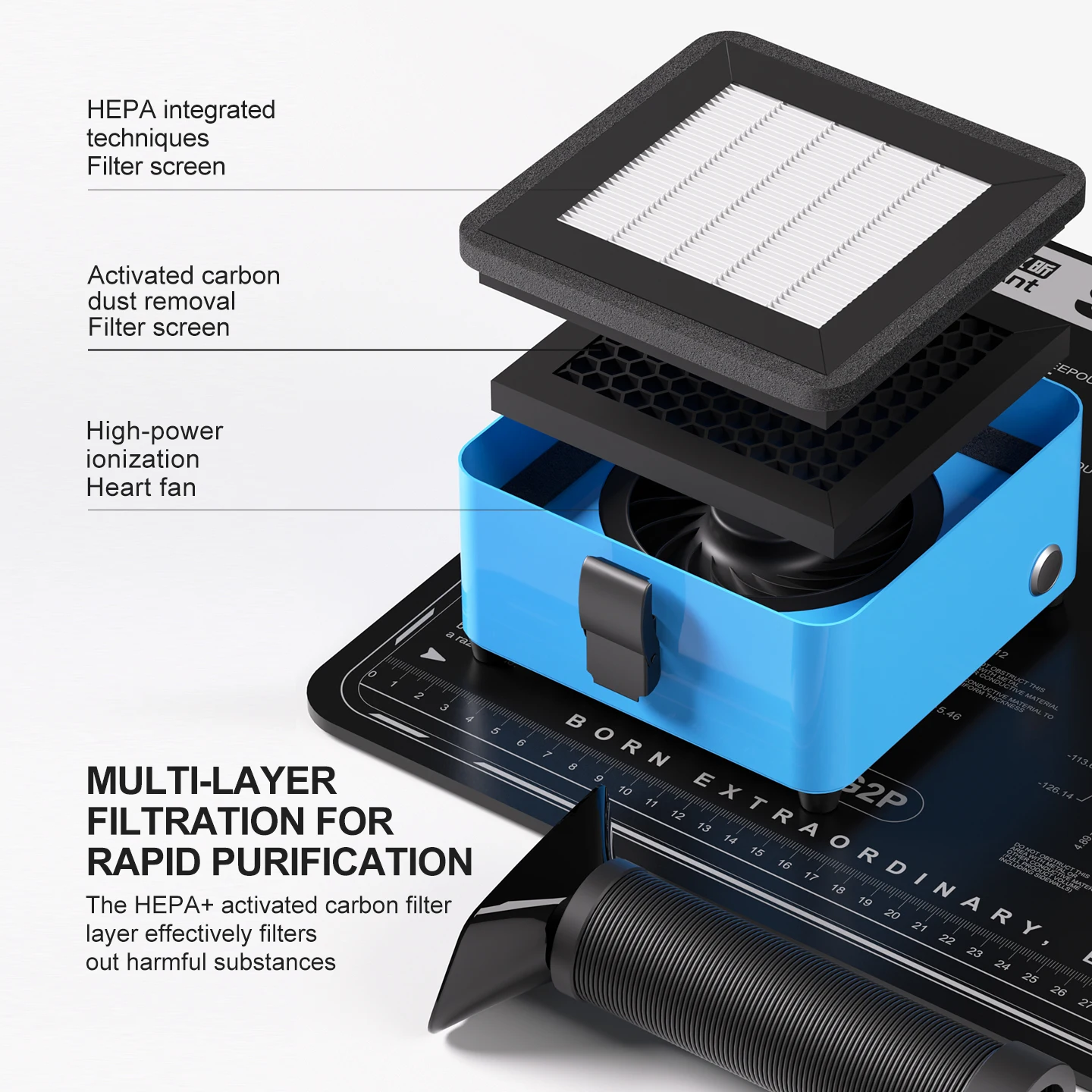 

MaAnt YL01 дымопрозрачный дымоотделитель, настольный дымопоглотитель для пайки печатных плат, сварочный клей, ремонт, инструмент для очистки воздуха