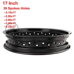 Motorcycle Modification Accessories17 Inch 36 Spokes Holes rim Aluminum Alloy Wheel Hub 2.15x17 2.50x17 3.00x17 3.50x17 4.25x17