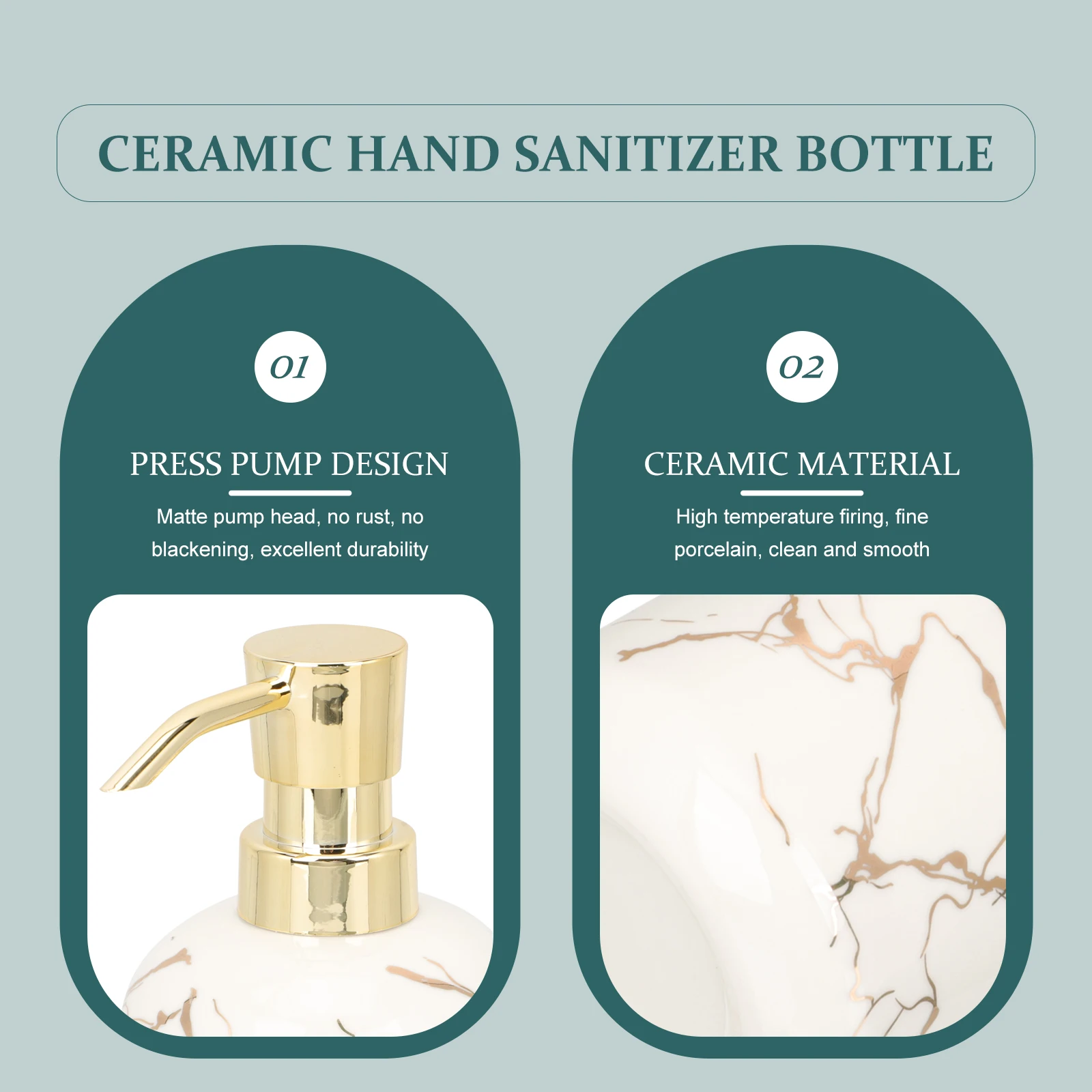 

Lovely Press Type Bottle Ceramic Shampoo Container Lotion Storage Bottle For Home Hotel Bathroom Hand Soap Dispenser Reusable
