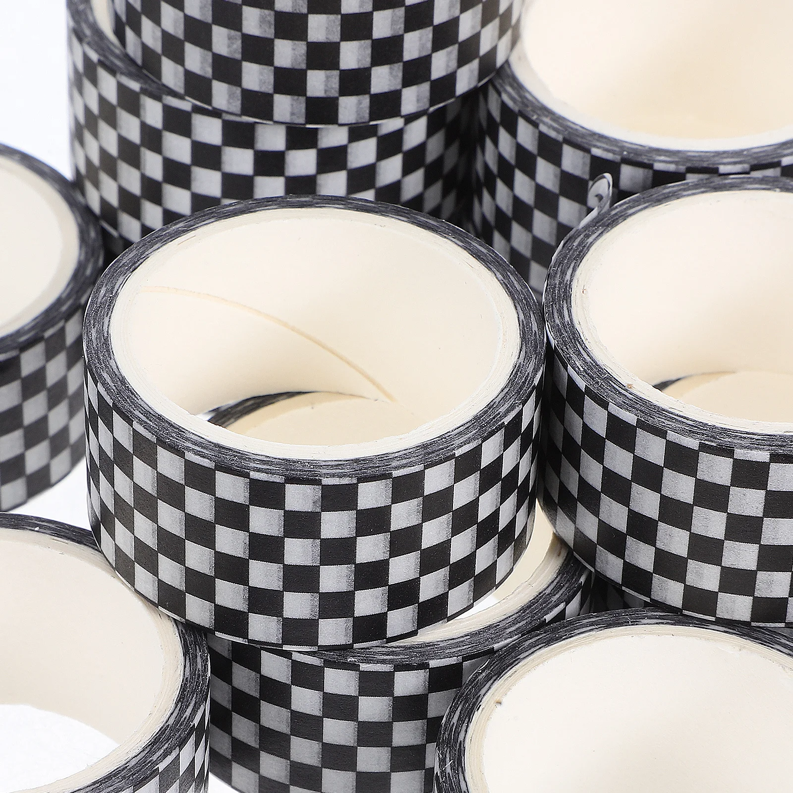 مجموعة من 12 لفات من شريط اشي الياباني باللون الأسود والأبيض، لوازم يومية عتيقة، ملصق لاصق قابل للكتابة لتنظيم المخطط