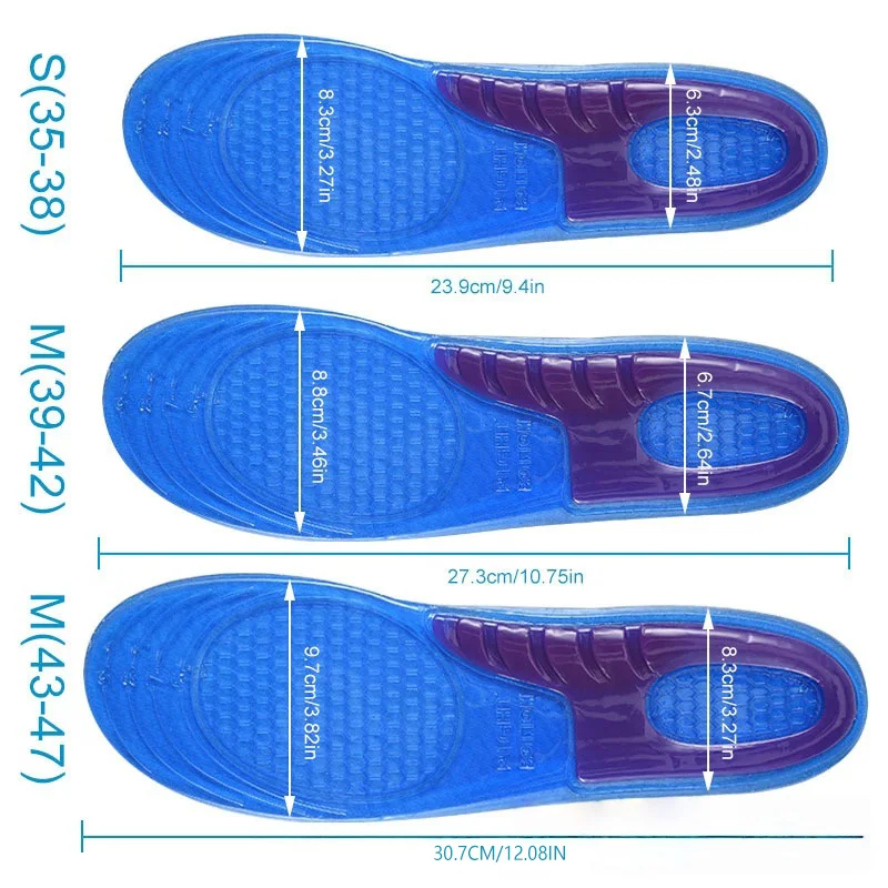 Orthopädische Einlegesohle aus Silikongel, Stoßdämpfende Fußpolster für Schuhe – Detail 3