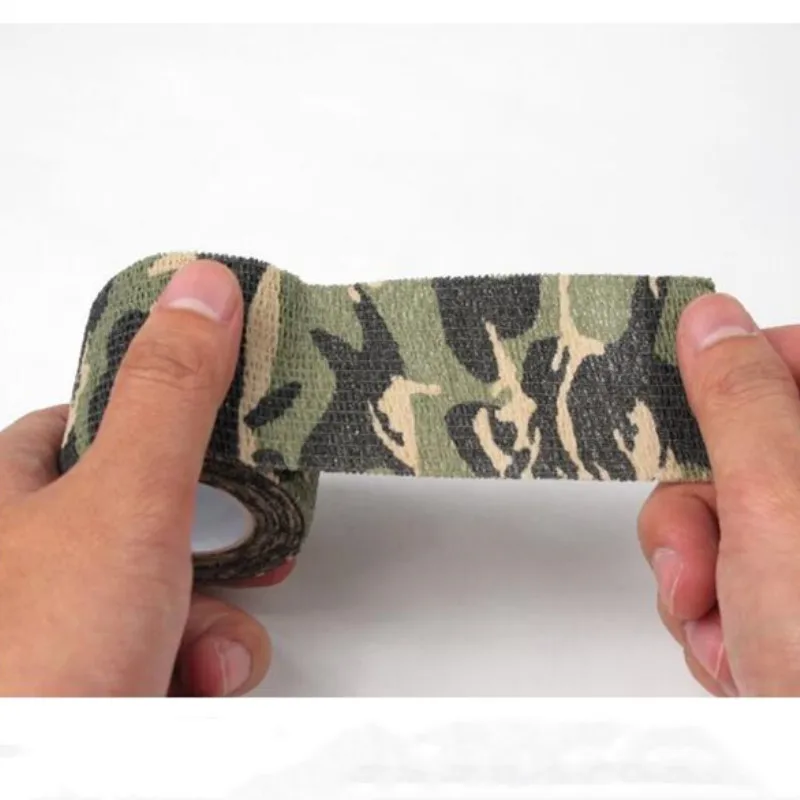 5Cm * 4.5M Camouflage Self-Adhesive Elastic Bandage การปฐมพยาบาลผ้าพันแผลกันน้ำกลางแจ้งผ้าพันคอทอสำหรับกีฬา