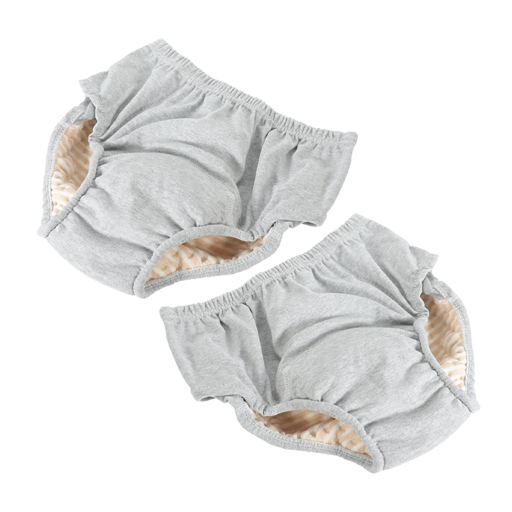 

2Pcs Gray L Reusable Washable Adult Diapers Elderly Leakproof Urinal Pants Antileak Cotton Soft Comfort