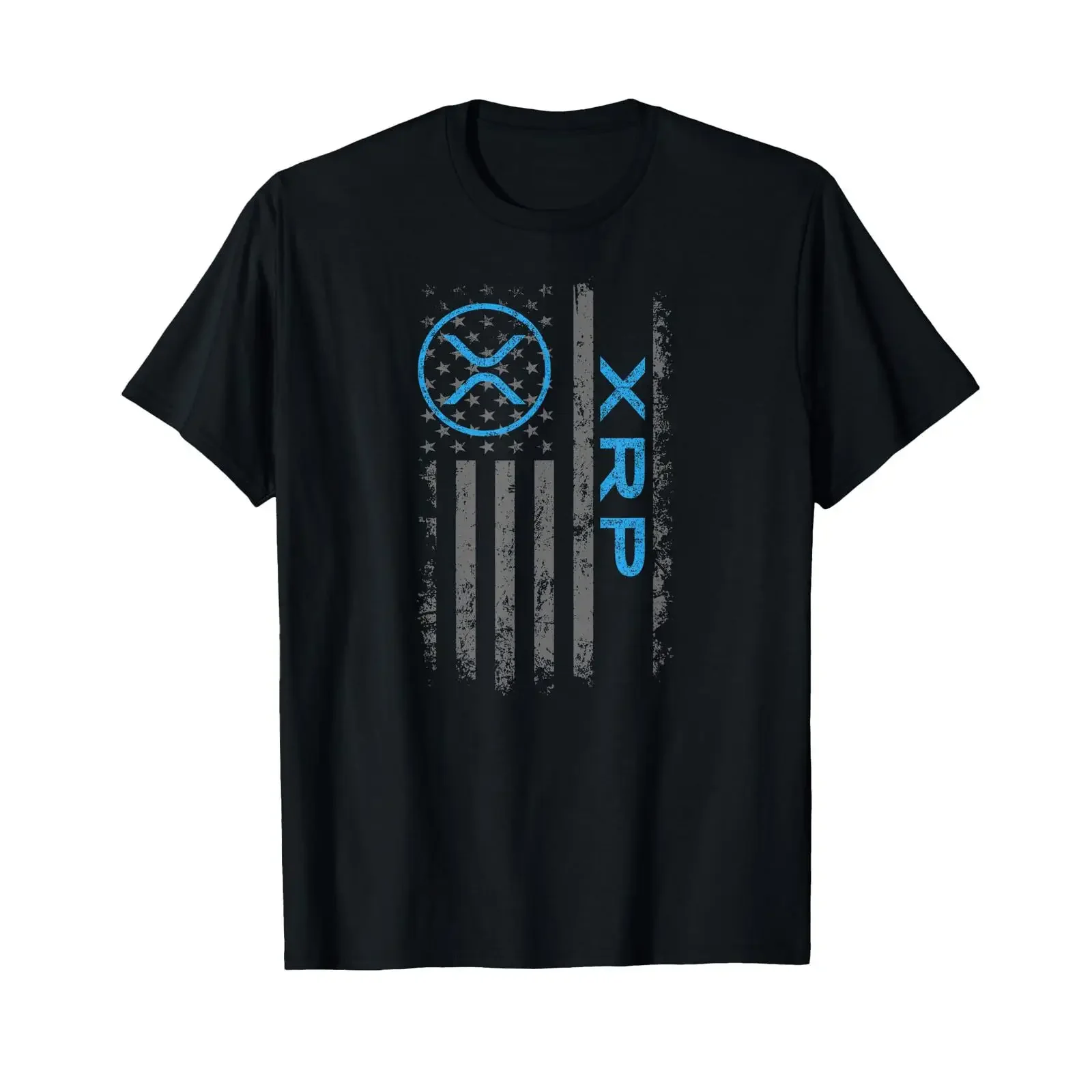 XRP Crypto Merchandise Flag T Shirt black vintage Washed Top For Everyday Wear designer clothes Breathable Casual graphic