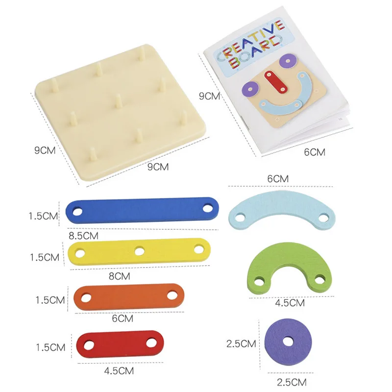 Jogo montessori brinquedo criativo gráficos geométricos pegboard quebra-cabeça brinquedos educativos para crianças pré-escolares