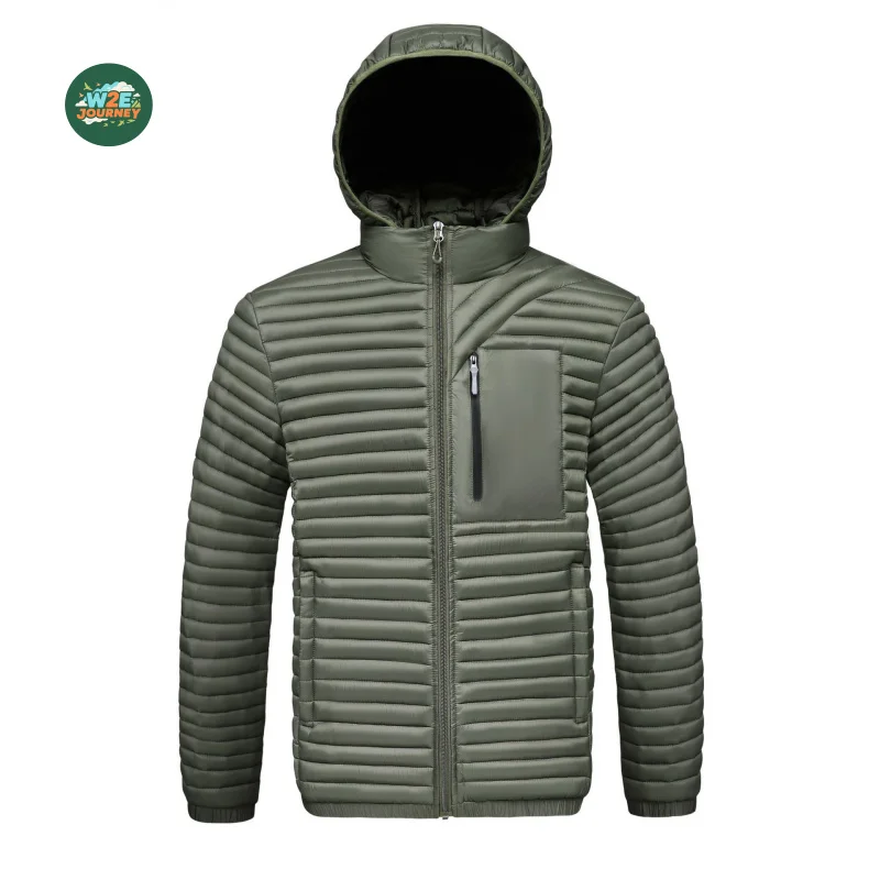 W2EJOURNEY Jaket Pria Ukuran EU US Musim Gugur Musim Dingin Baru Graphene Topi Lepas Pasang Jaket Berlapis Katun Rib