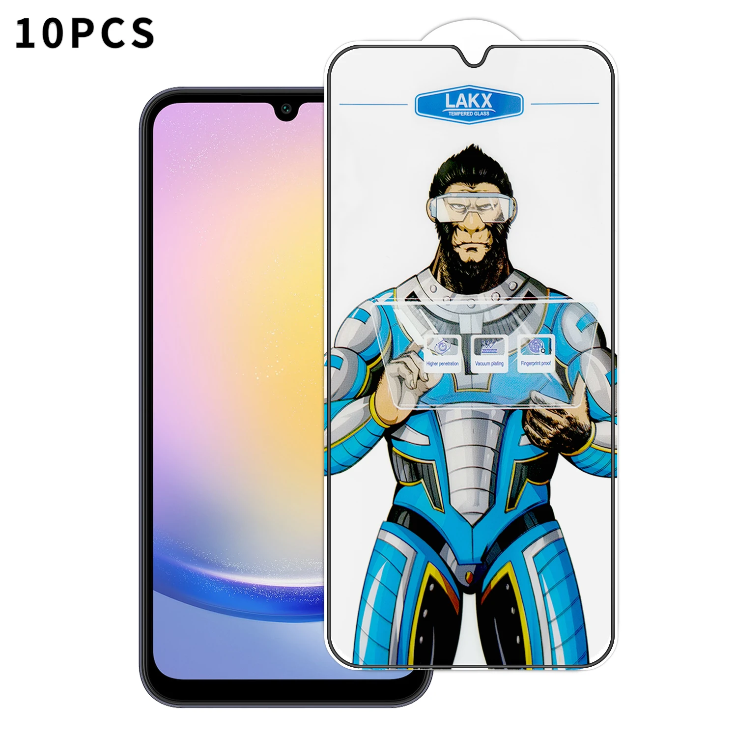 

For Samsung Galaxy A25 5G (Global) (161mm) 10Pcs High Definition Tempered Glass Anti-fingerprint Anti-static Electroplating Full