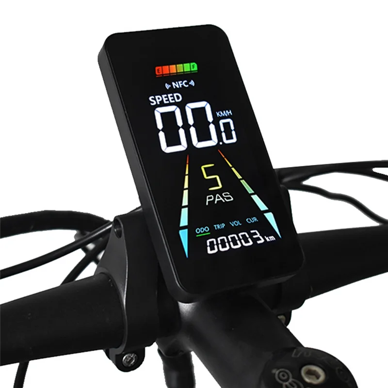 E-Bike NFC LCD Color Display Animated Meter 24V/36V 48V/60V UART Electric Scooter Speedometer Meter SM5+ 2PIN