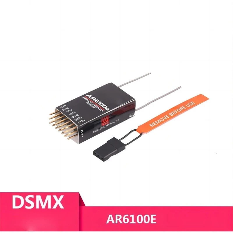 DSM2 AR6100E 6-Channel 2.4GHz Receiver Compatible DX6I DX7 DX8 DX18 DSX6 DSX9 Transmitter Helicopters